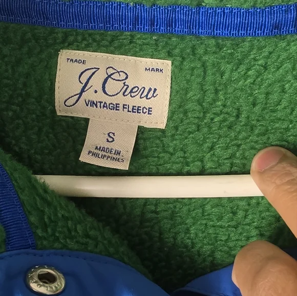 J.Crew Vintage Fleece Pullover Green SMALL - Picture 2 of 4